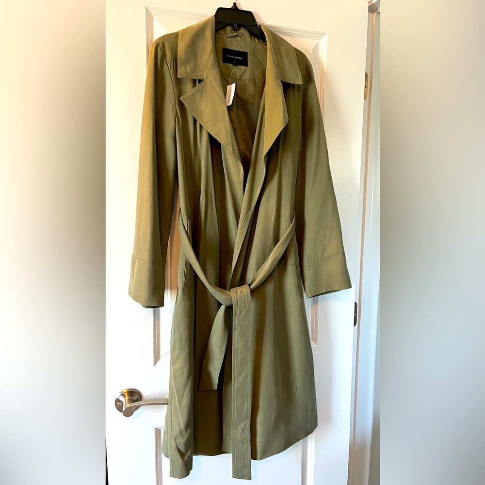 Banana Republic Olive Green Trench Coat - Size M